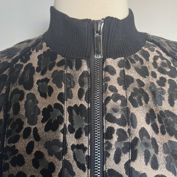 NWT Cache Leopard Cheetah Animal Print Jacquard Fringe Cocktail‎ Bomber Jacket S - Picture 7 of 11